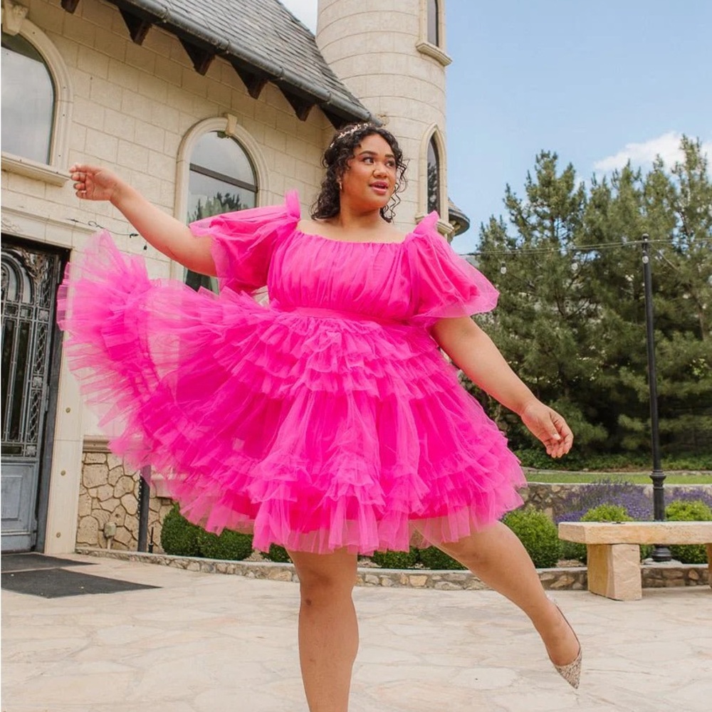 Ivy City Pixie Dress in Hot Pink